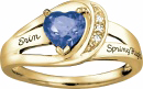 146 Girl's Ribbon Heart Fashion Class Ring